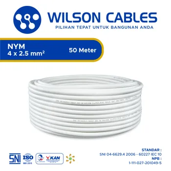 Kabel Listrik Wilson NYM 4x2.5mm2 50 meter - Putih