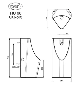 Urinal Aer Wall Hung HU 08