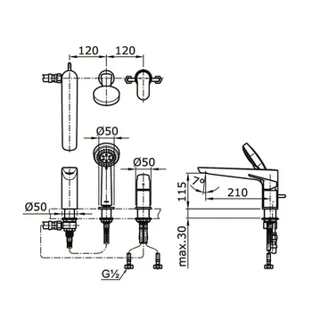 Shower TOTO Set TX496SUN