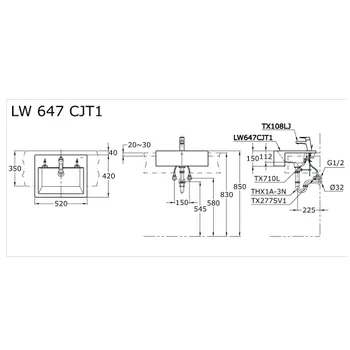 Wastafel TOTO LW647CJT1