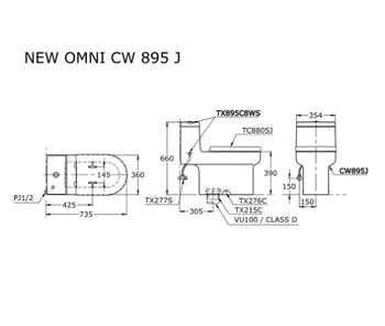 Kloset Duduk TOTO CW 895 + Eco Wash