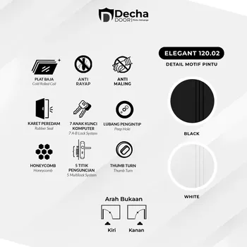 Pintu Besi/Baja Decha Door Elegant 120.02 - Mother  Son - Hitam