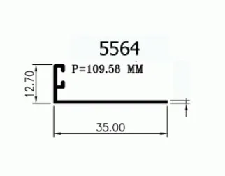 Profil Alumunium Alexindo Stoper Pintu 3.5 cm 5564 - Brown Anodize