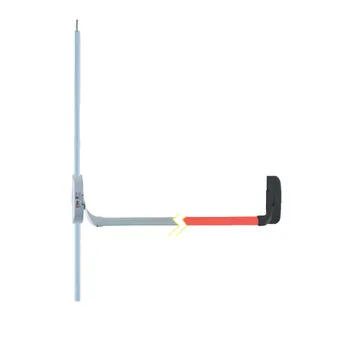 Aksesoris Pintu Jendela Dekkson Panic Exit Device 2 Point Latch Rim Type PD0702 Black/Red