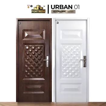 Pintu Besi/Baja Fortress Urban Single Door Type 01 - 80x210. Putih