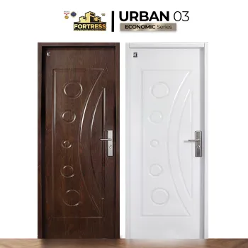 Pintu Besi/Baja Fortress Urban Single Door Type 03 - 90x210. Putih
