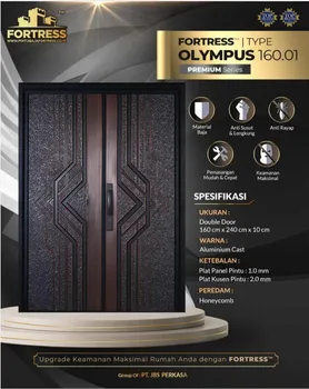 Pintu Besi/Baja Fortress Olympus Double - Hitam