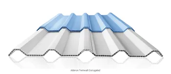 Atap uPVC Alderon Double Layer (Twinwall) 830 - Panjang 5 Meter. Putih Doff
