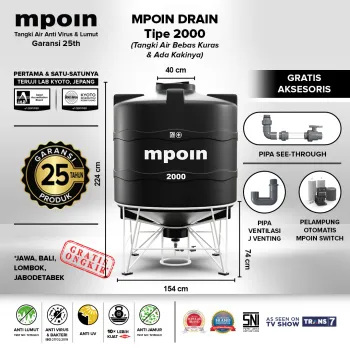 Tangki Air Mpoin Drain 2000 Liter